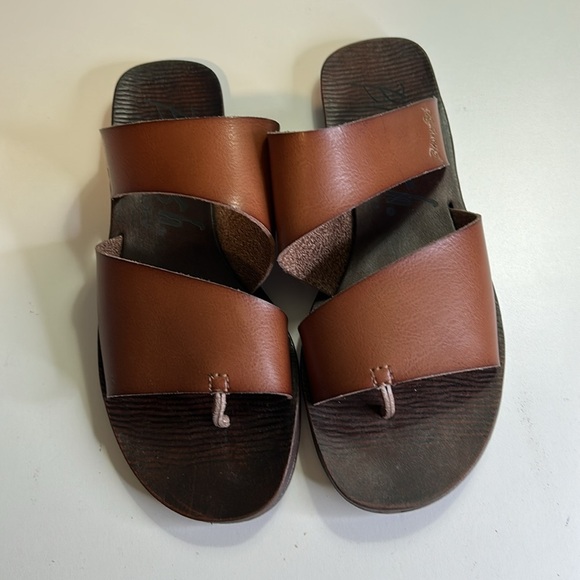 BLOWFISH MALIBU BROWN DOUBLE TOE STRAP SANDAL SIZE 8 - Picture 2 of 9